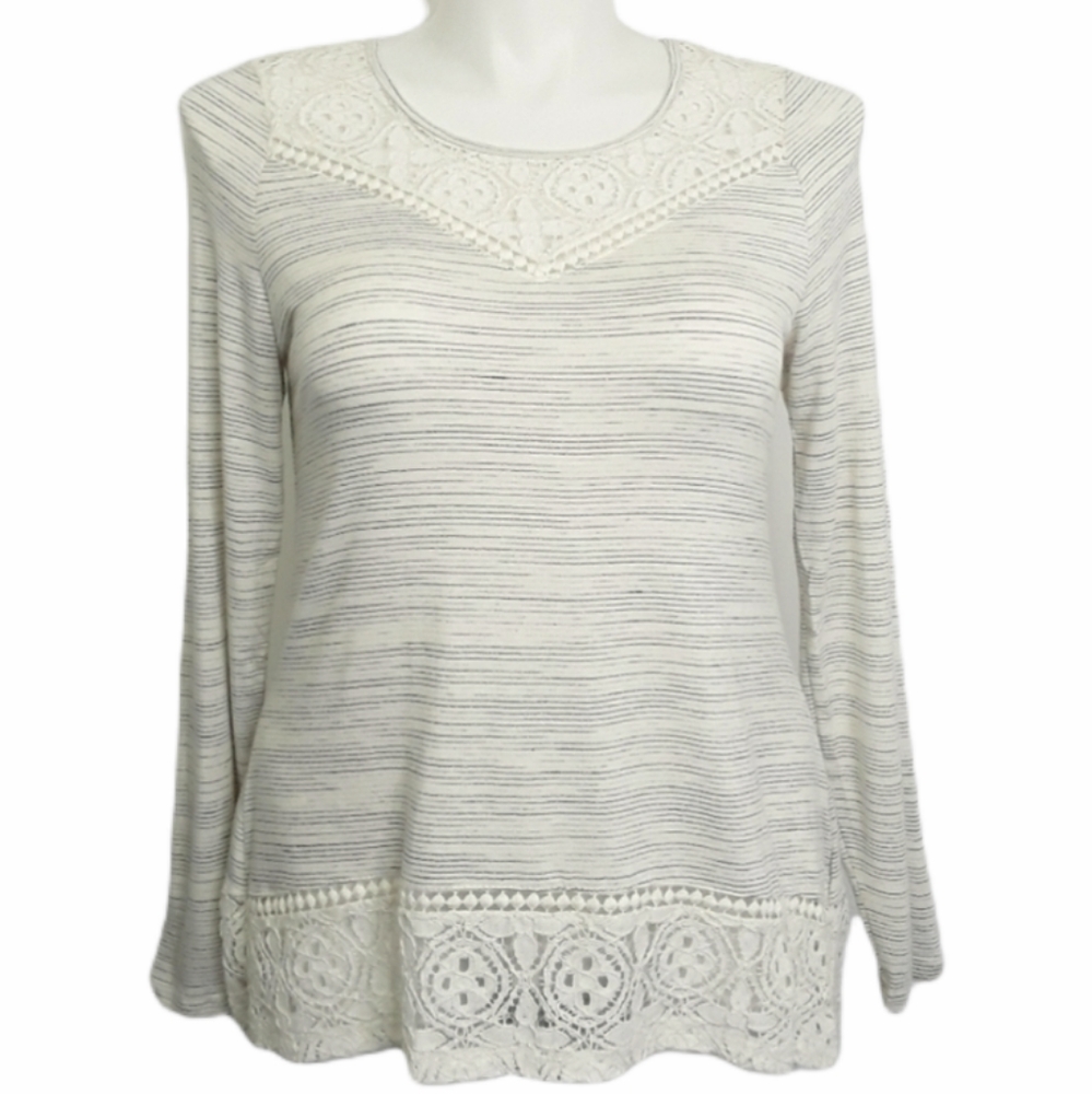 Tru Self Lacey Long Sleeve Boho Blouse EUC sz L